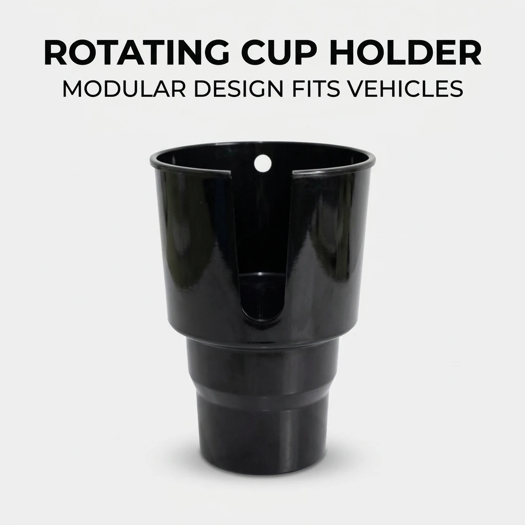 Rotating Car Cup Holder Versatile for Daily Commute Universal ABS Beverage Organizer Anti-slip Silicone Pad SUV Accessory