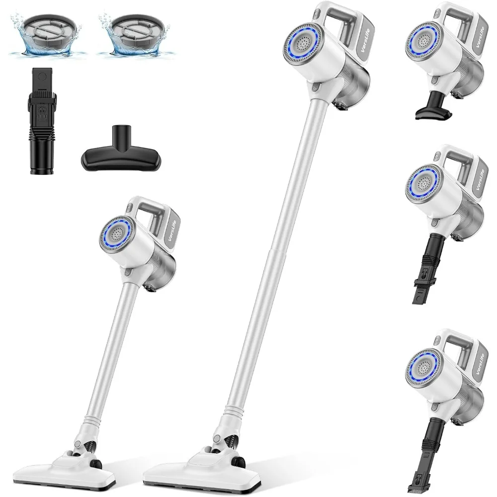 VersLife Aspiradora sin Cable S6PRO 30KPa Aspirador Escoba Inalámbrico Diseño Sin Enredos Filtración HEPA para Pelo Mascota