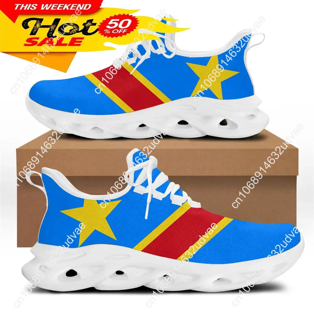 Republic of Congo Flag Designer Men Casual Shoes Sneakers Flats Male Lace Up Wear-resistant Tenis Masculino 2021