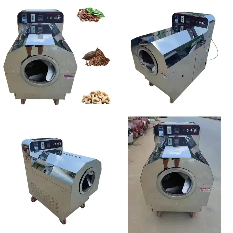 

2026 Multifunctional Automatic Stainless Steel Peanut Soybean Corn Coffee Cocoa Cashew Nuts Grain Electromagnetic Roasting
