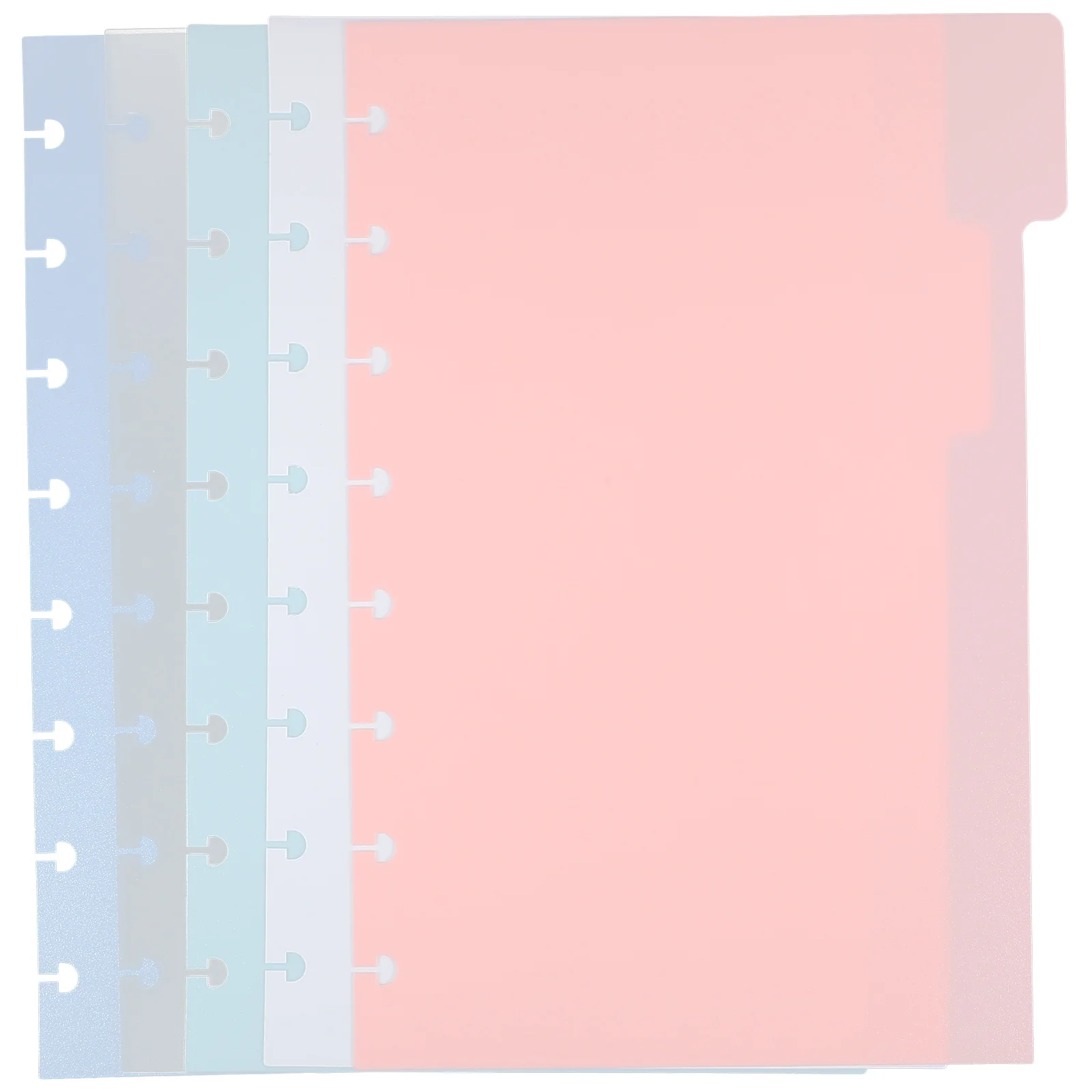 

5pcs Binder Dividers Index Classified Labels For Notebooks Files Planners Loose-Leaf Page Markers Replacement Dividers Plastic