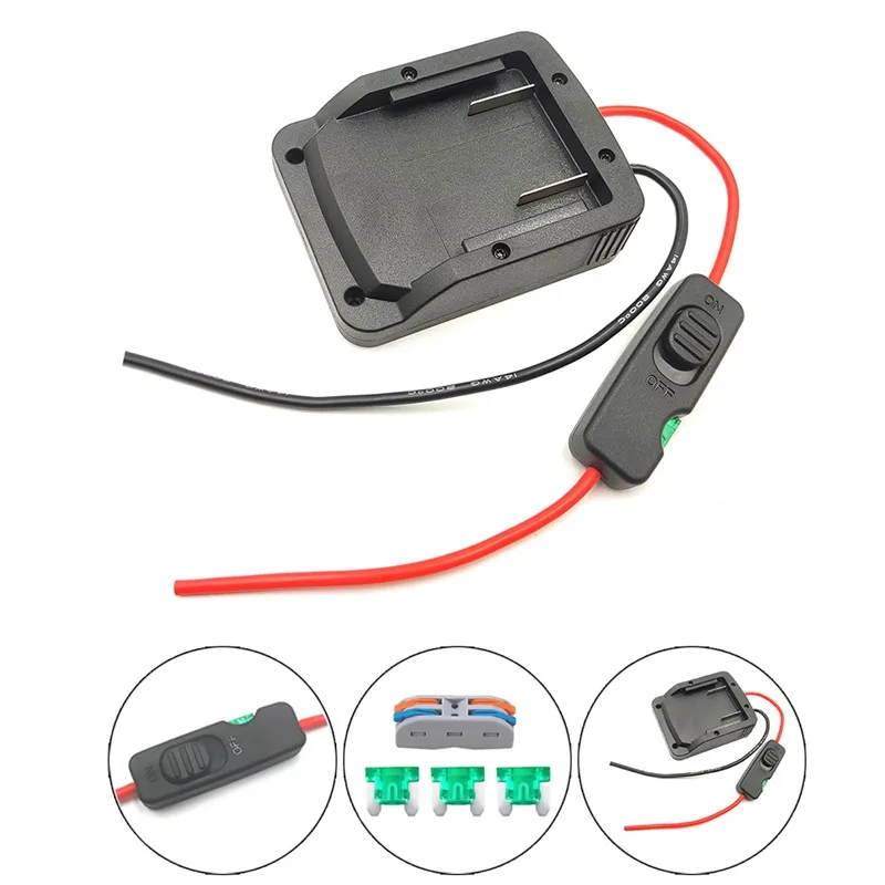 Metabo Power Akku-Adapter-Rad für 18V Li-Ion Akku mit 14 AWG Kabel und Sicherungsschalter für DIY RC-Auto-Spielzeug und DIY-Adapter