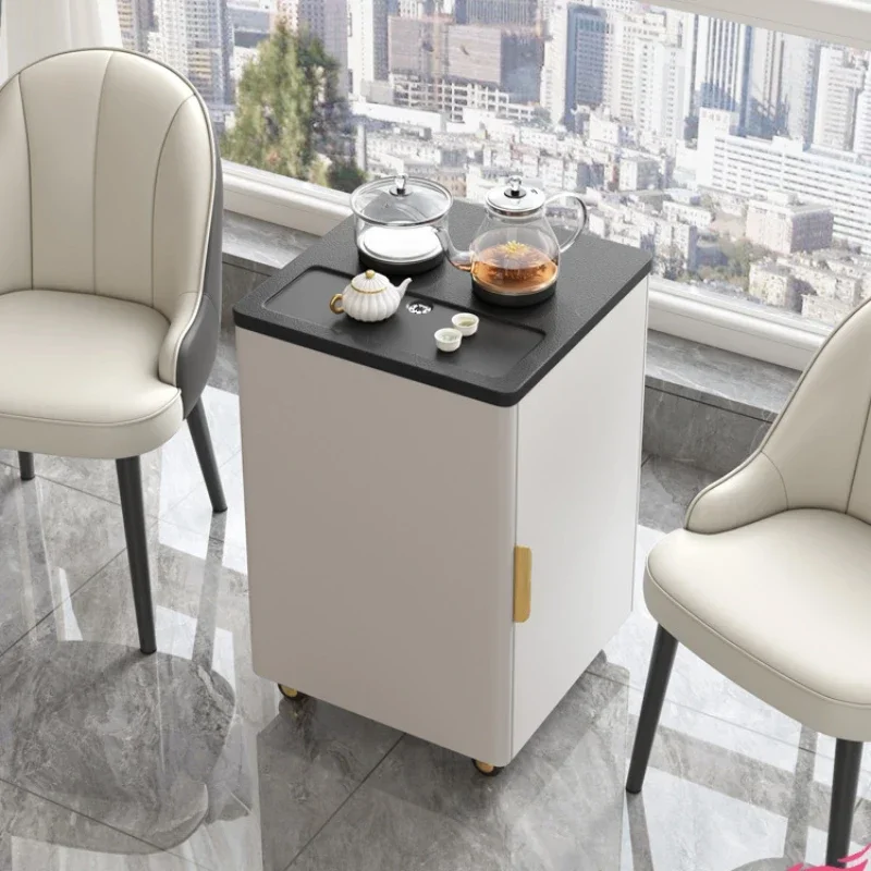 

Balcony Coffee Table Tea Table Mobile Simple Intelligent Water Boiling Fire Stone Tea Table and Chair