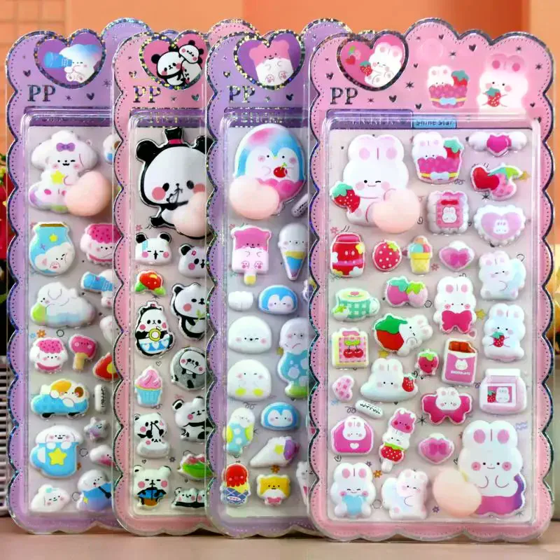 Cartoon Animal Soft Puffy Butt 3D Stickers DIY Laptop Scrapbook Phone Case Decoration Decals Decompression Gifts