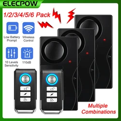 Elecpow Door And Window Vibration Alarm Wireless Anti-Theft Home Security Alarm 110dB Bicycle Burglar Alarm With Remote Control