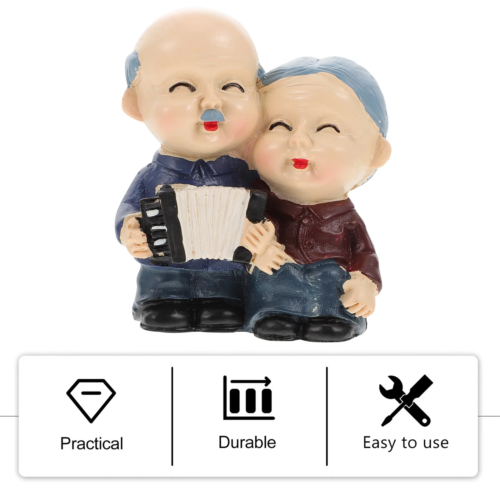

1Pcs Grandpa Grandma Resin Cake Decoration Small Elderly Couple Birthday Anniversary Cake Insert Party Supplies
