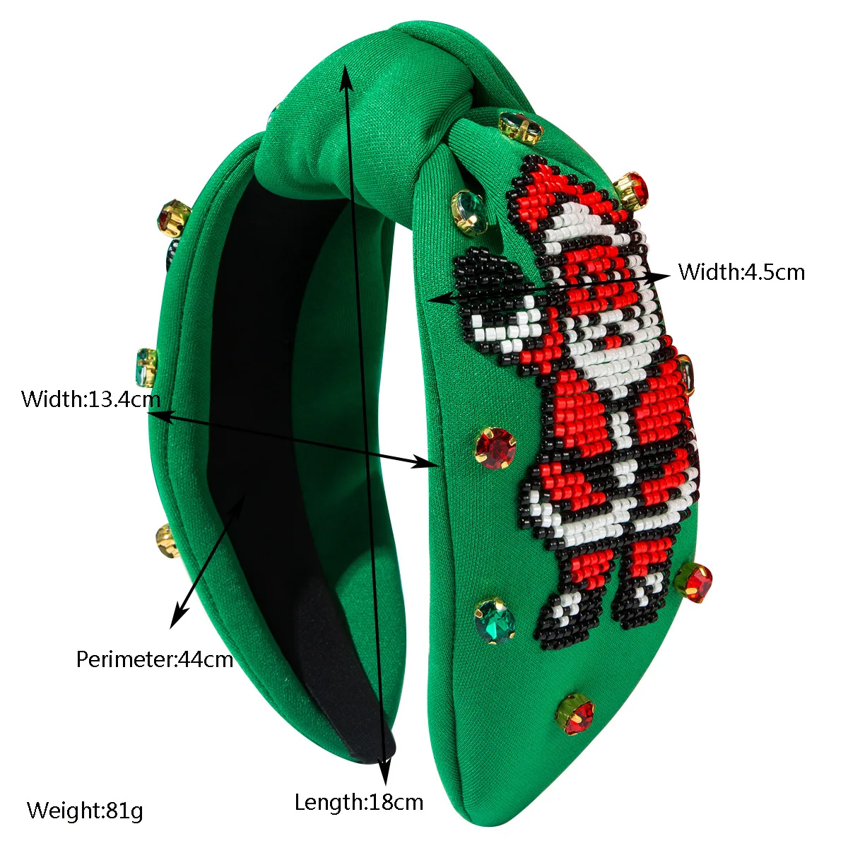 Christmas fabric diamond headband heavy industry hand-sewn rice beads Santa three-dimensional pattern cute versatile hair access