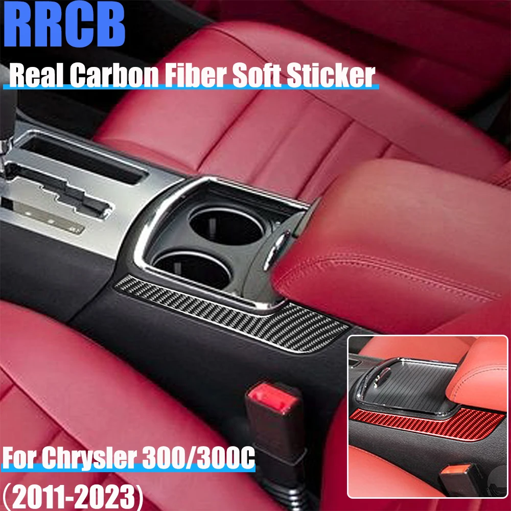 

Автомобильные аксессуары из настоящего углеродного волокна, подлокотник центральной консоли, боковая панель, внутренняя крышка, мягкая наклейка для Chrysler 300 300C 2011-2023
