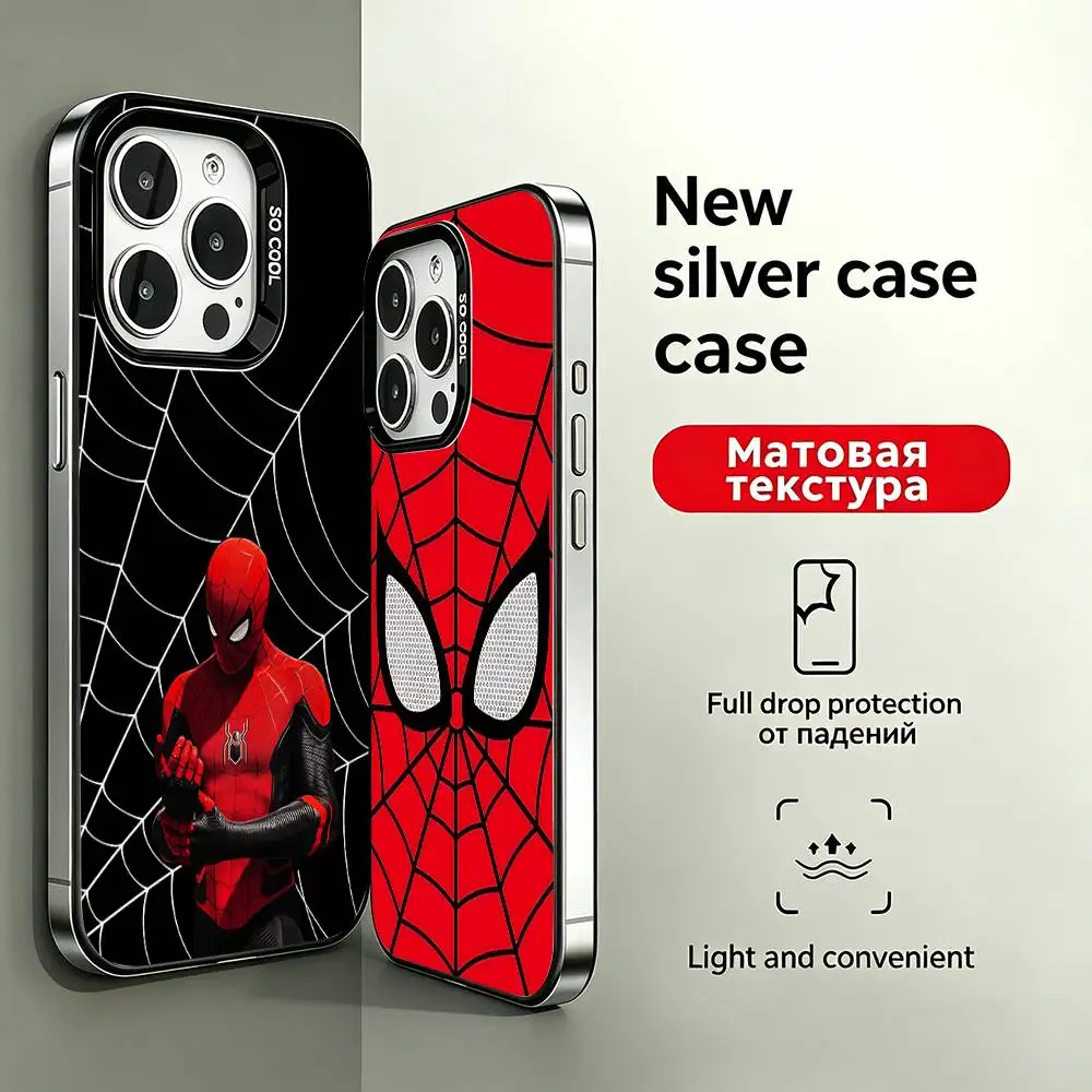 Coole Marvel Spider-Man Handyhülle für iPhone 17 16 15 11 12 13 14 Pro Max 16 Plus 12 Mini 7 8 XR XS 15Pro MAX Hülle