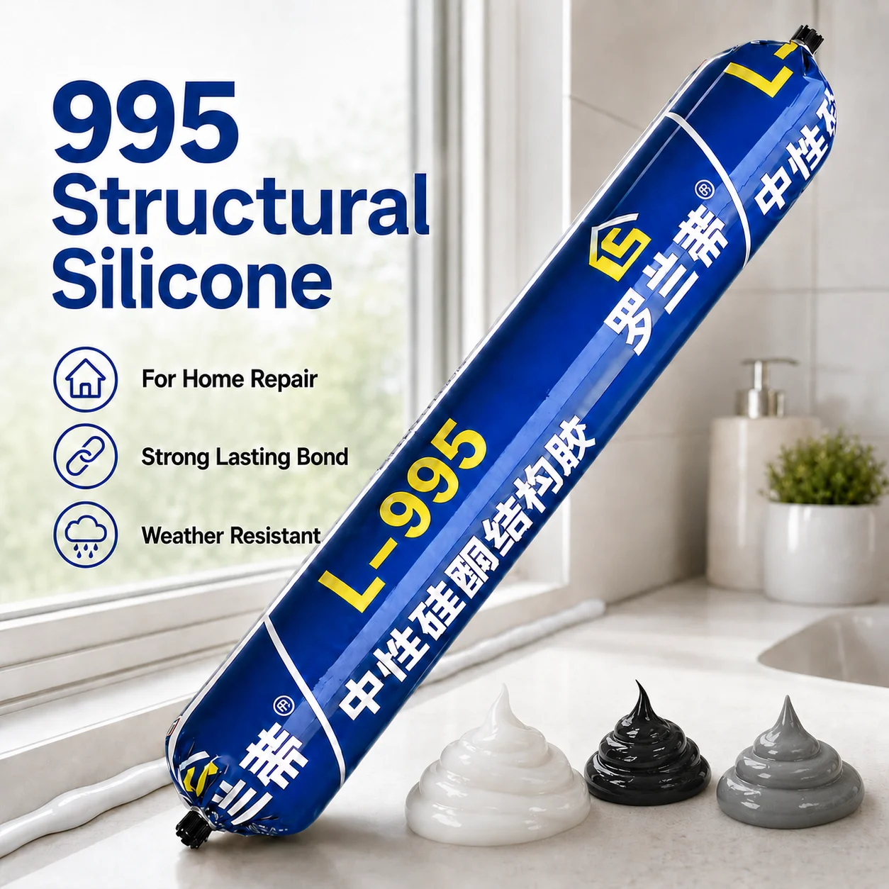 995 Neutral Silicone Struct Strong Waterproof Sealant  Adhesive Door Window Edge Wall Crack Repair Glue Weatherproof Glass Glue