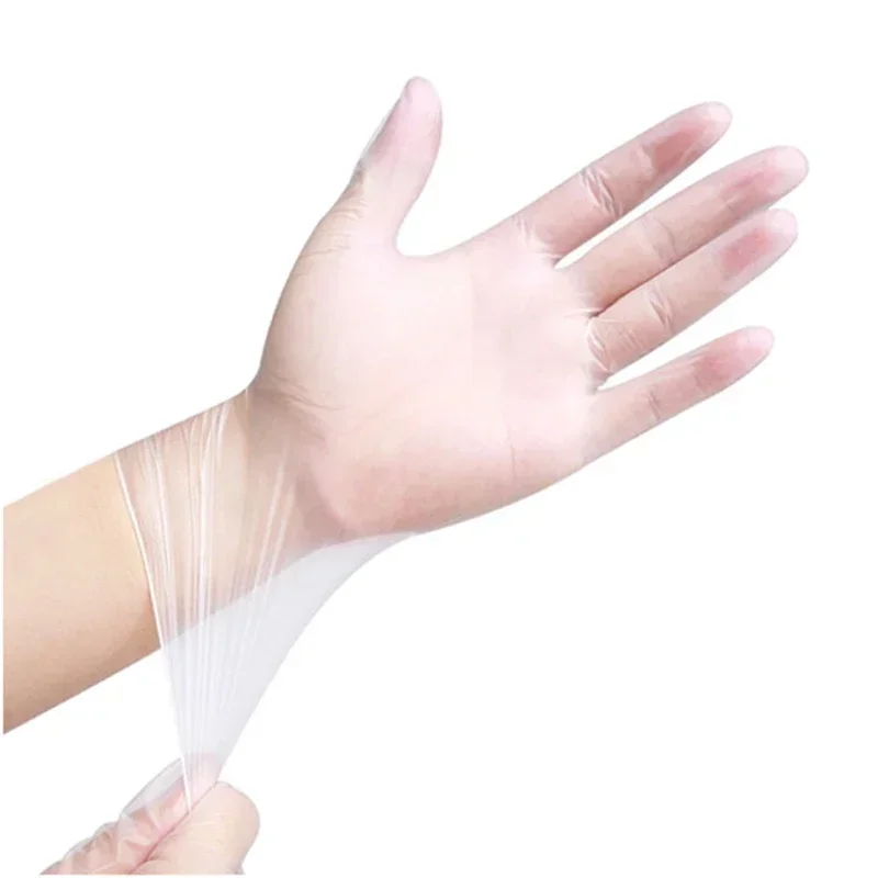 100Pcs/box Latex Free Gloves TPE Disposable Gloves Transparent Non-Slip Acid Work Safety Food Grade Household Cleaning Gloves