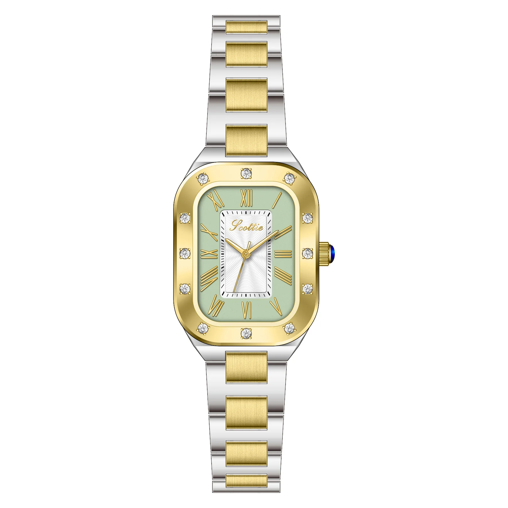 

Steel belt women's watch Versatile quartz watch, square women's watch