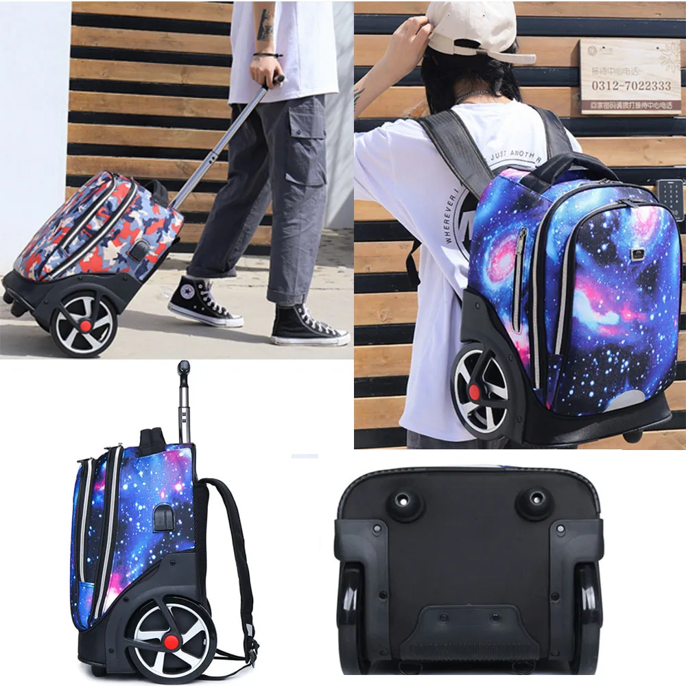 

20" Large Capacity Children's Wheel School backpack On Wheels Women's Weekend Travel Bag Handbag Trolley Schoolbag Free Shipping