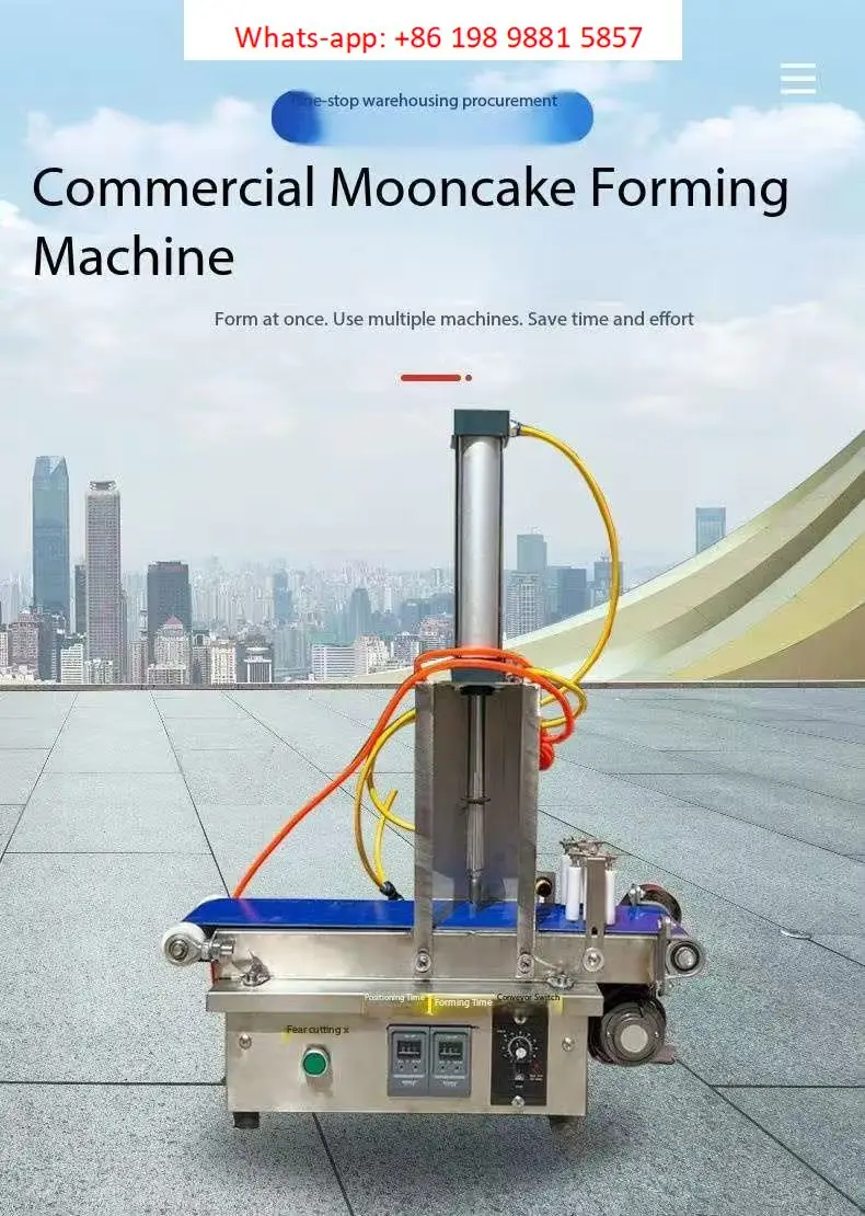 Pneumatic Power Mooncake/Maamoul Dough Pressing Machine Pastry Bakery Stamping Equipment for Cookies/Cakes