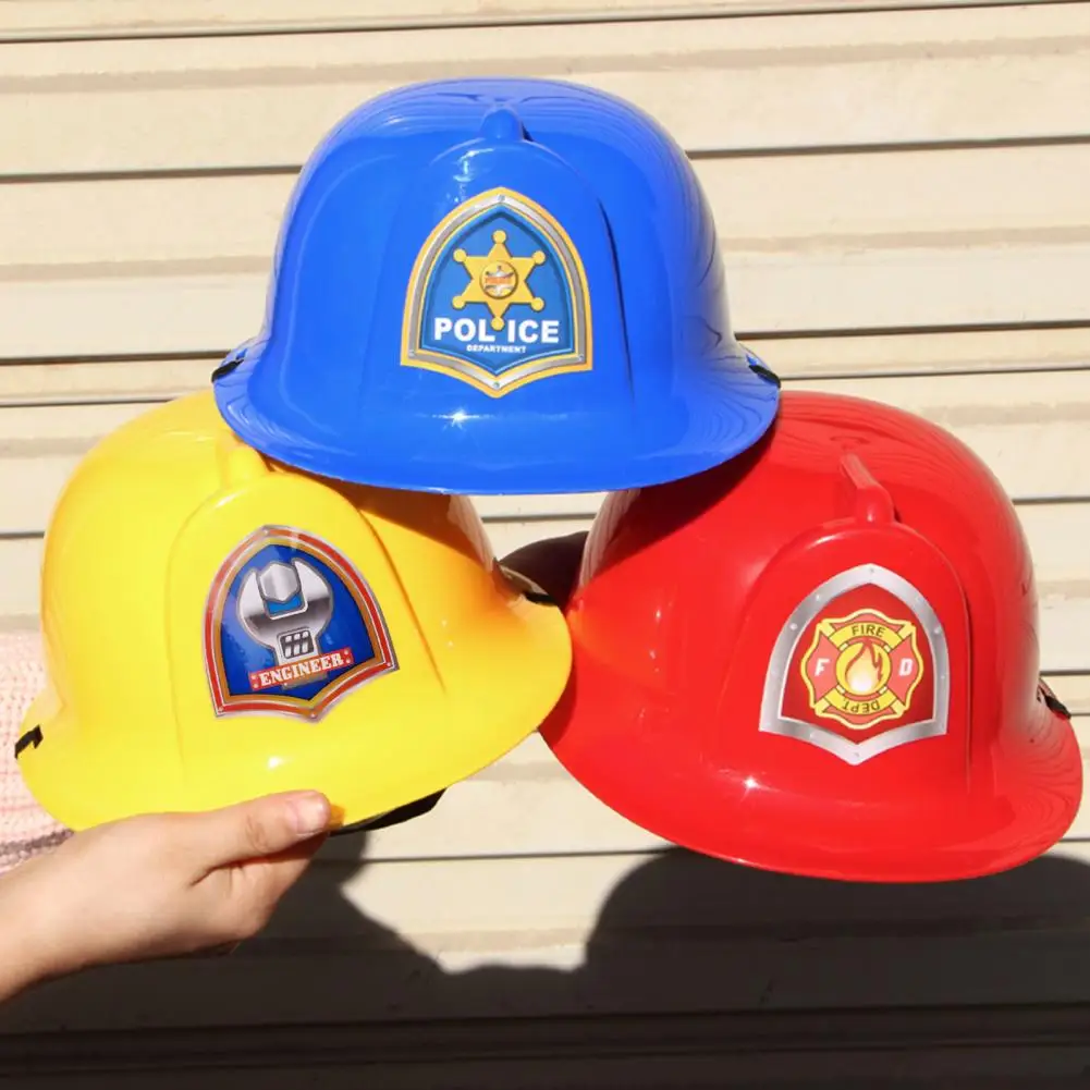 Fireman Hat Toy High Durability Fireman Helmet Bright Color Firefighter Hat Fireman Role Play Educational Helmet Toy for Kids