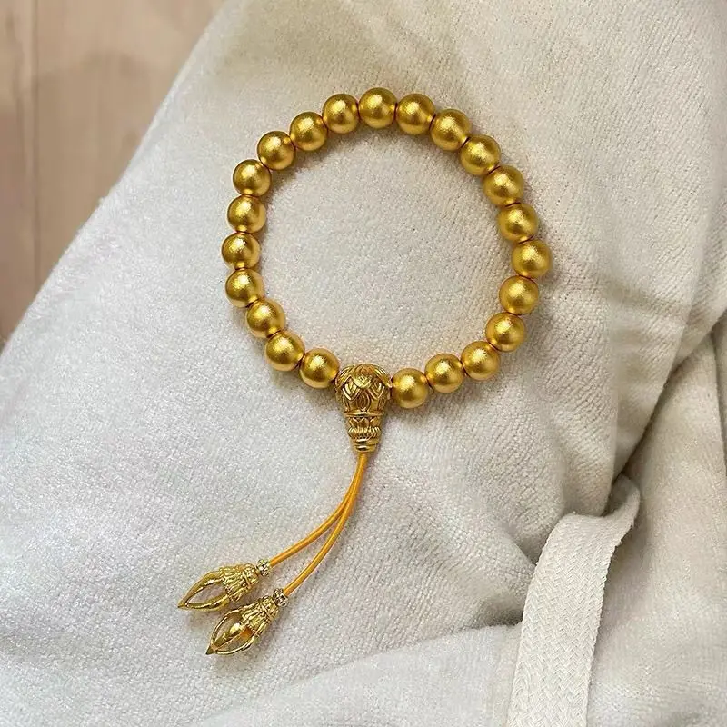 Gold Plated Long Lasting Gourd Bead Bracelet for Women New Fashion Jewelry Valentine's Day Gift for Girlfriend
