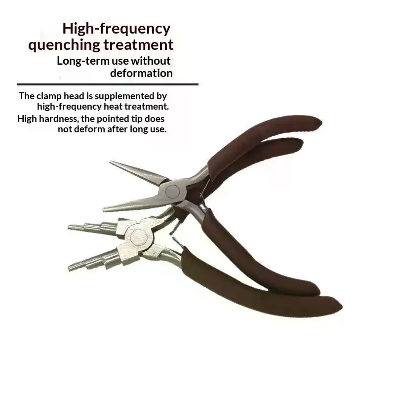 Jewelry Making Pliers Rubber Multifunctional Hand Tool Needle Nose Round Wire Cutters For Beading Wire Wrapping DIY Craft Makin