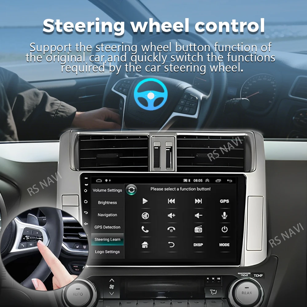Android 16 For Toyota Land Cruiser Prado 150 2009 - 2013 2K QLED Android Car Radio Multimedia Video Player GPS Stereo CarPlay