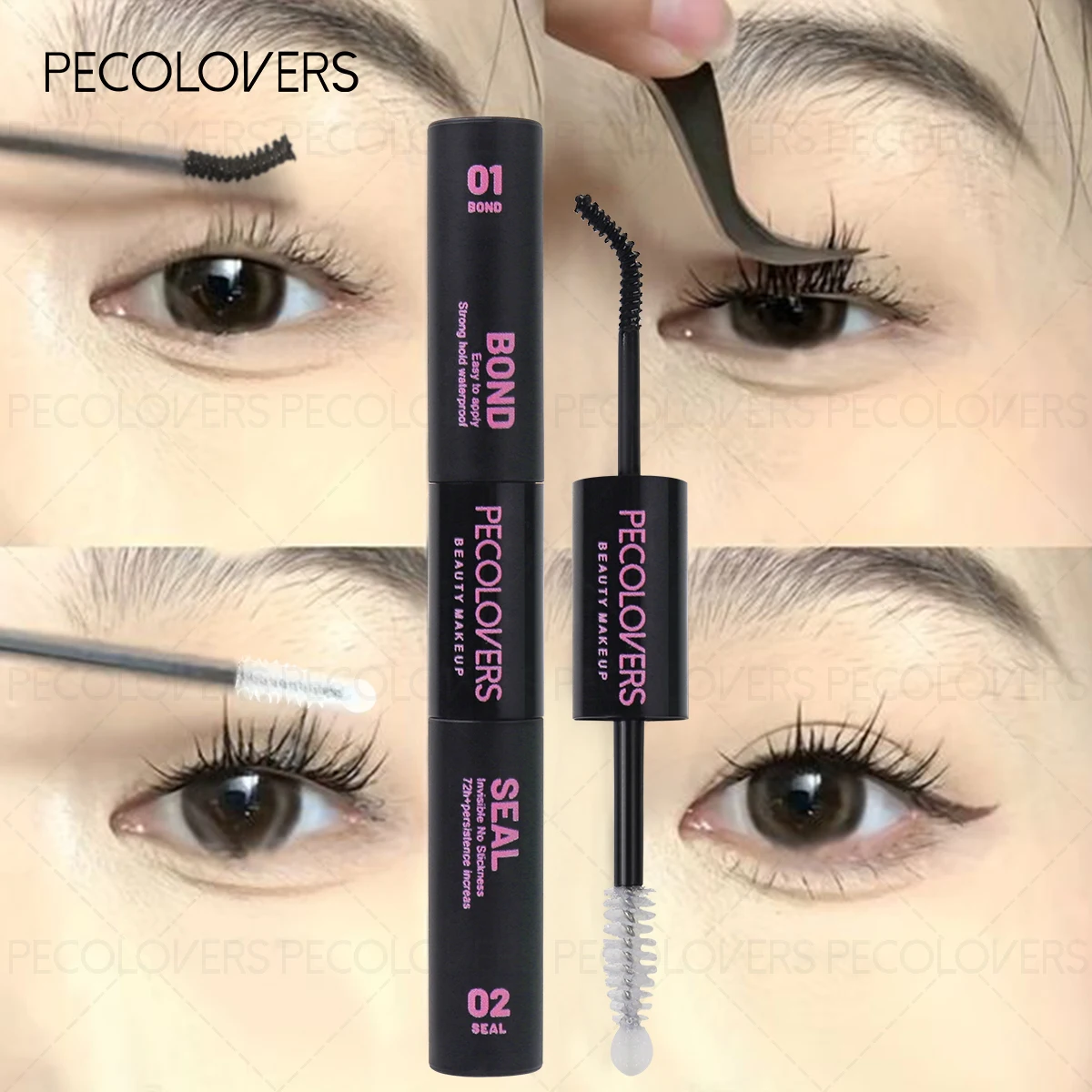 1PC Colla per ciglia ad asciugatura rapida Legame e sigillo o rimozione Colla per ciglia a doppia testa Rinforzamento impermeabile Trucco per ciglia finte