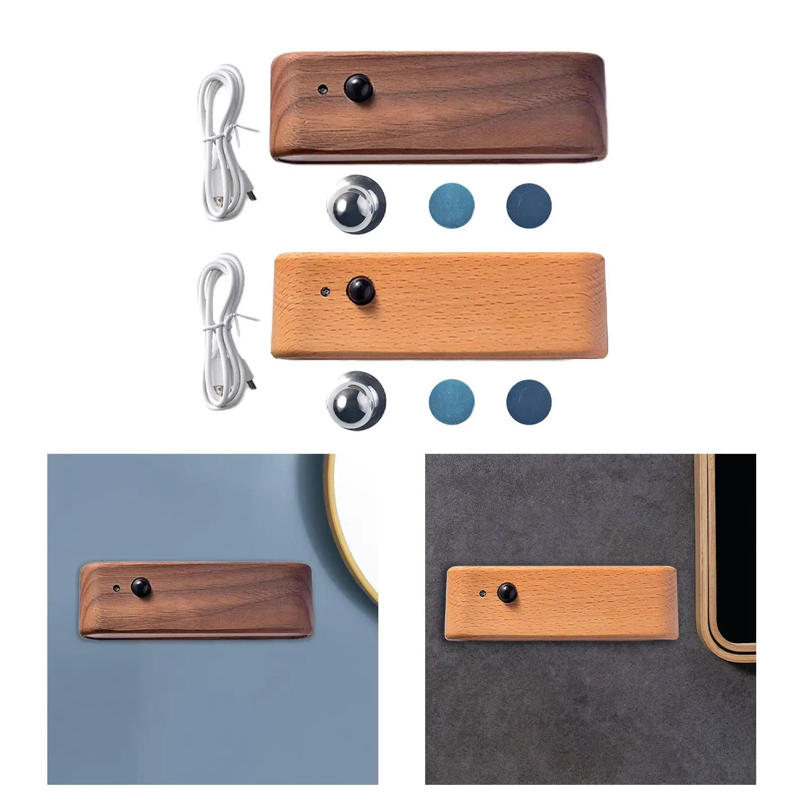 Luci notturne con sensore di movimento ricaricabili in legno per cucina camera da letto corridoio