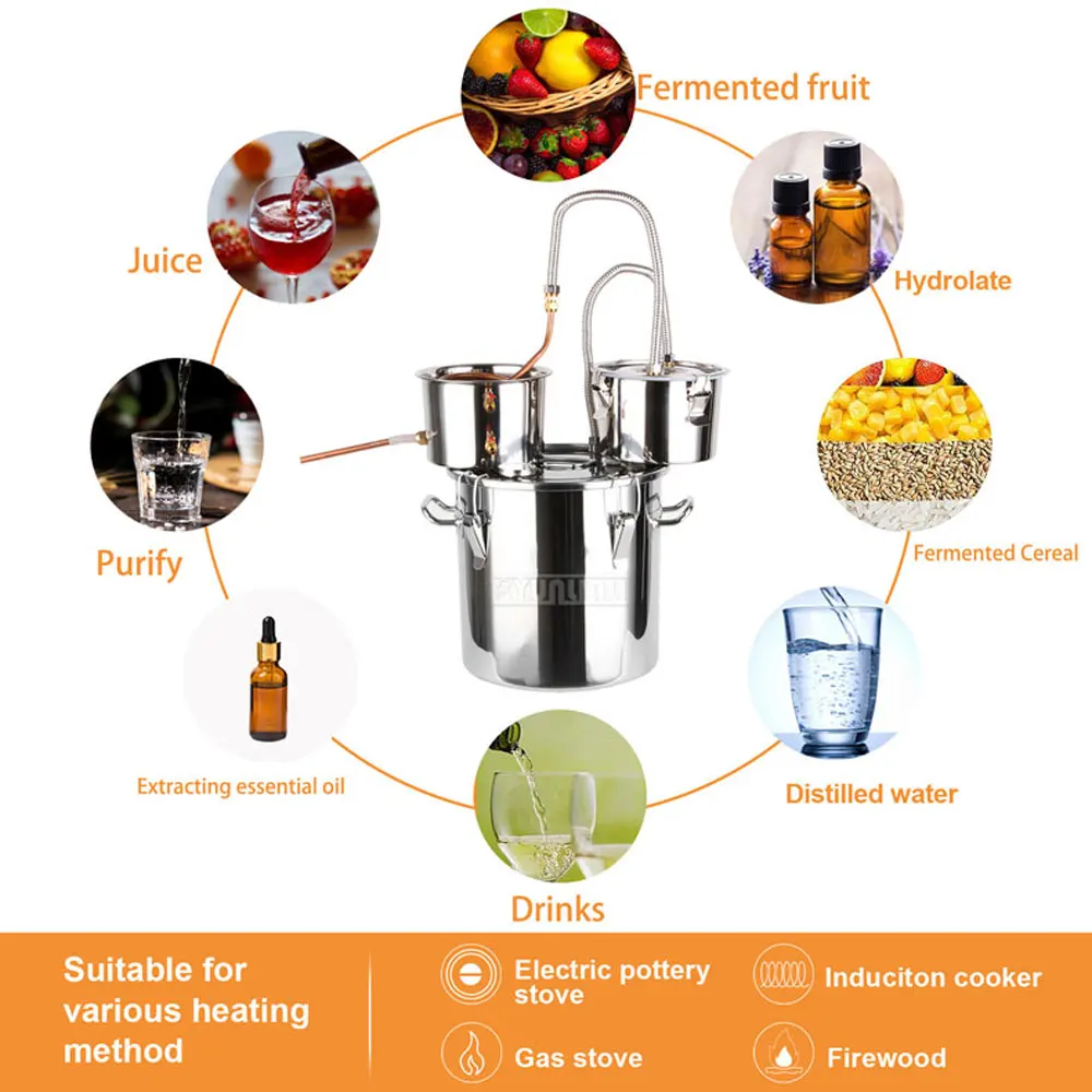 Stainless Steel Distillation Sealed Barrel Home Brewing Alcohol Still