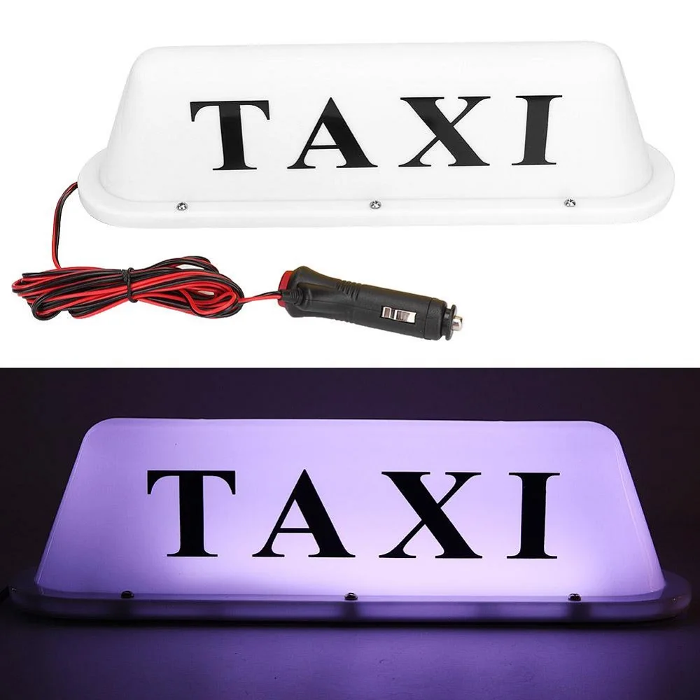12V LED Magnetic Taxi Sign Roof Car Super Bright Light Lamp+Cigar Lighter