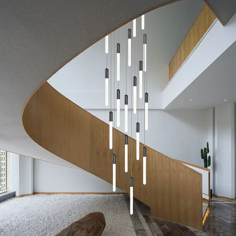 

Modern Stairs Chandelier Loft Luxury Design Living Room Hanging Lights Pendant Lights for Staircase Villa Suspension Chandeliers