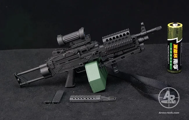 Estante de brazos de soldado MK46 MK48, ametralladora negra/arena, modelo militar de plástico, juguete apto para figura de acción de 12 pulgadas, 1/6