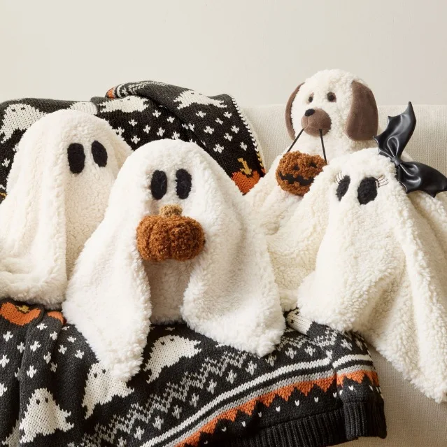 2024 New Halloween Pumpkin Pillow The Dog Ghost Plush Toy for Kids Soft Stuffed Animal Doll Gift for Christmas Birthday 2025