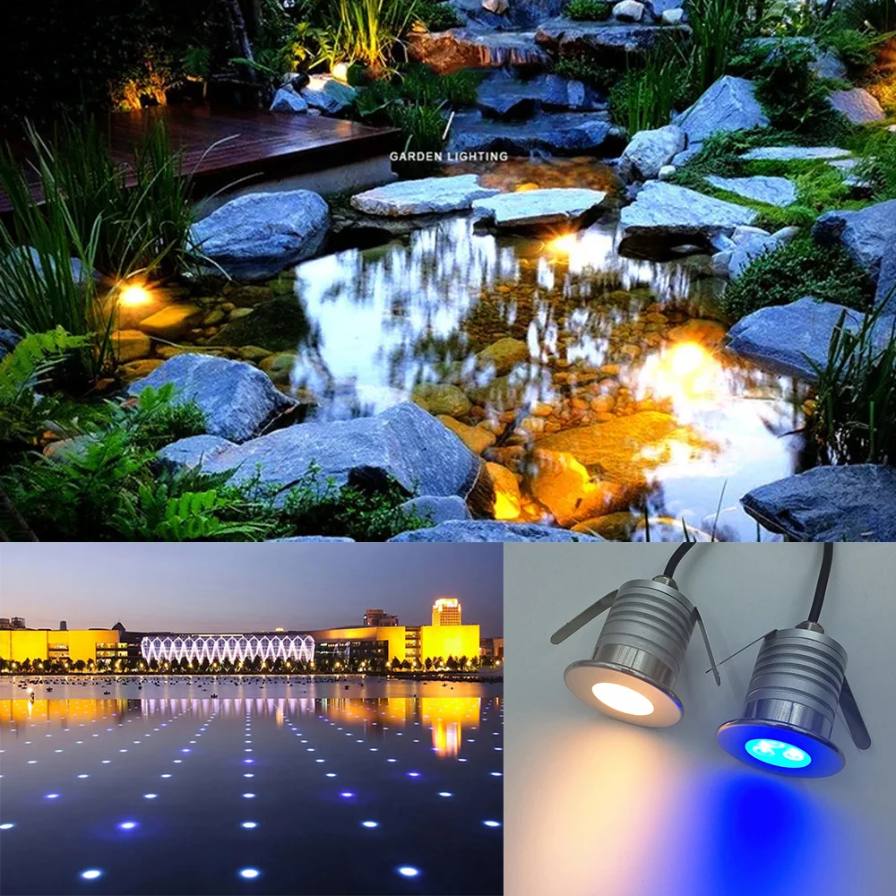 3W Stainless Steel LED Underwater Light IP68 Swimming Pool Waterproof Light DC12V for Fountain Pool Water Garden Aquarium Light