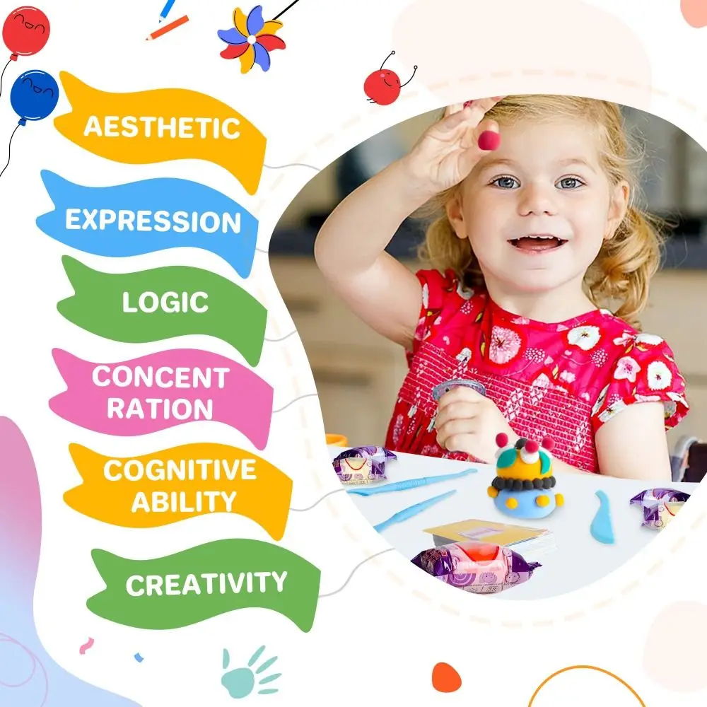 Creative 24/32 Colors Polymer Oven Bake Clay Blocks, Lightweight Molding Plasticine 4