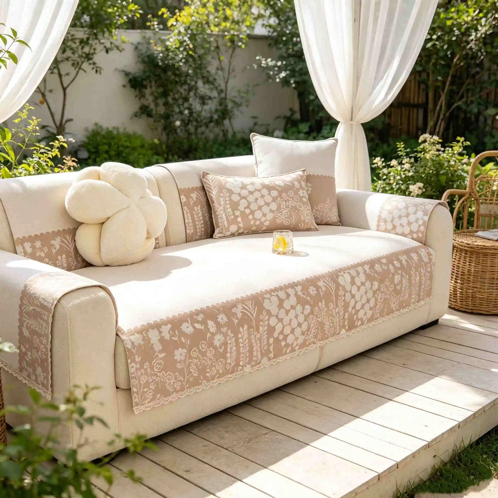 Summer Cooling Fabric Sofa Cover Universal Non-Slip Living Room Couch Slipcover Cool Feeling Sofa Towel Mat