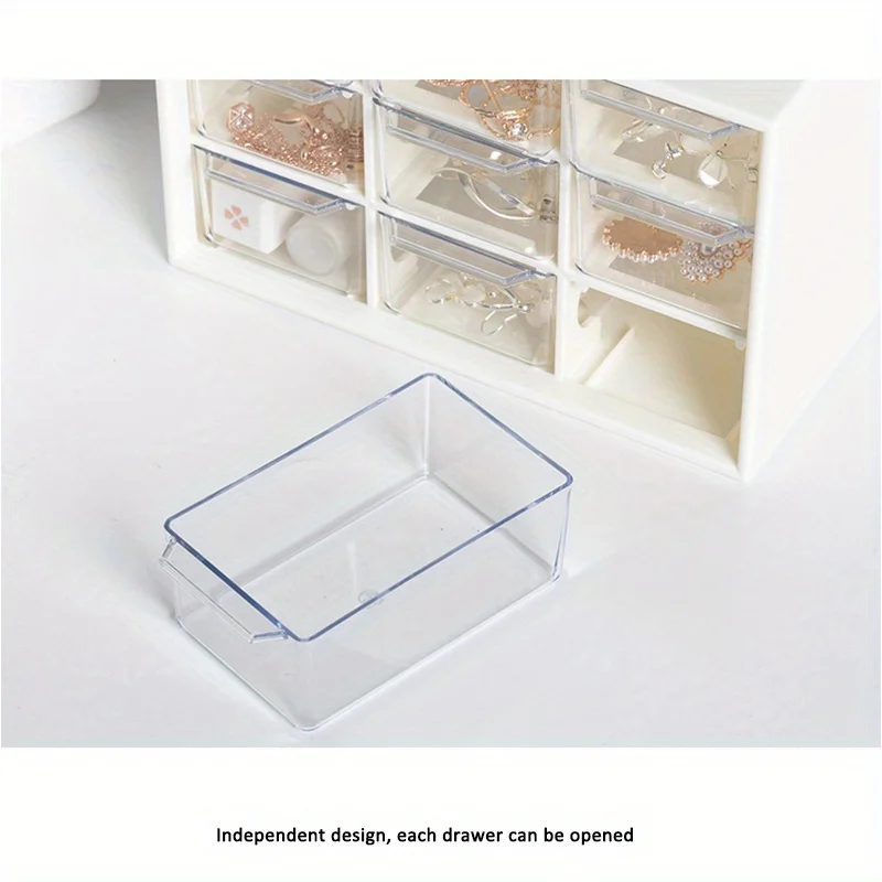 organizing box creative 9 compartment storage box transparent drawer type desktop storage view 5