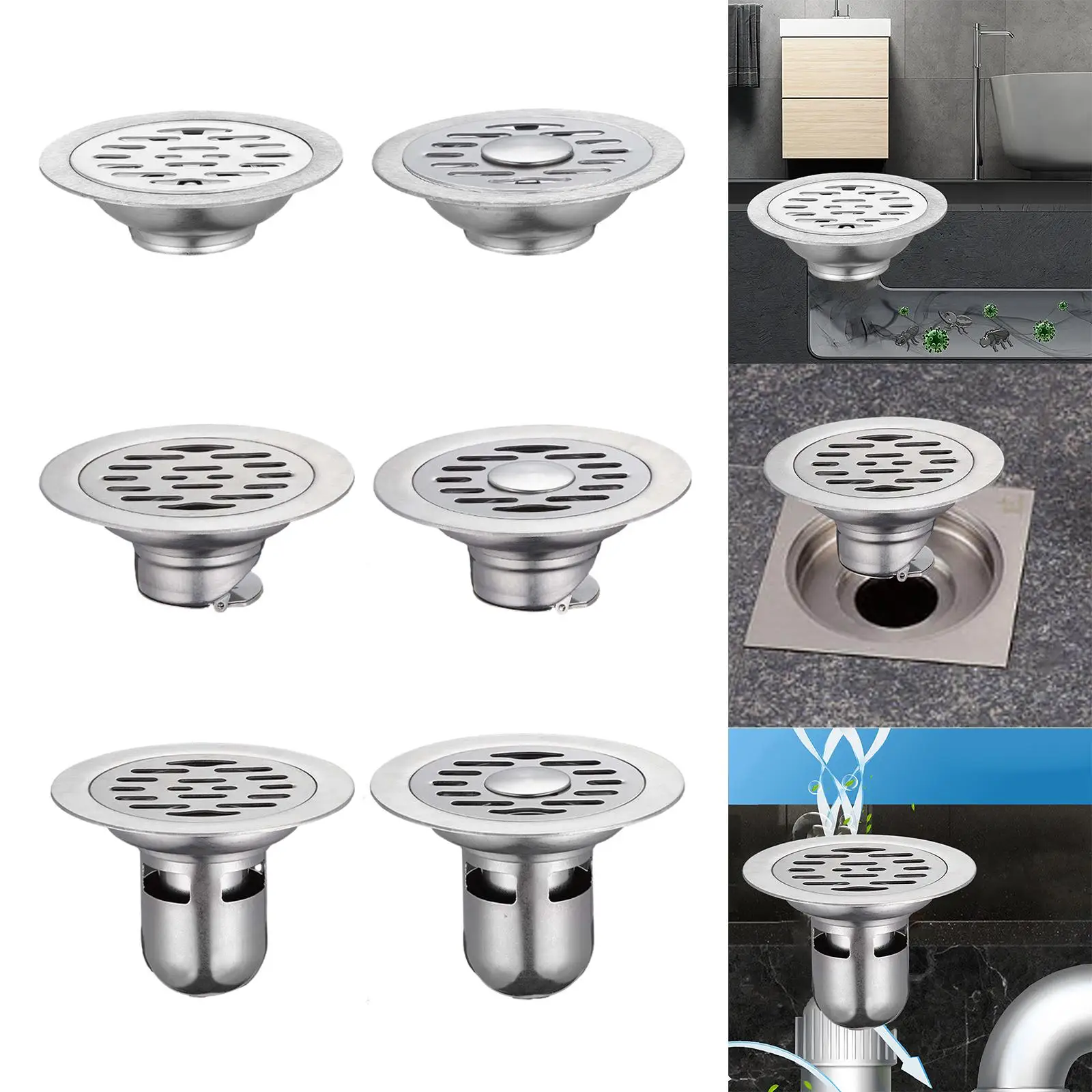 Floor Drain Core 15cm Round Pool Main Drain for Toilets Laundry Kitchen Sink