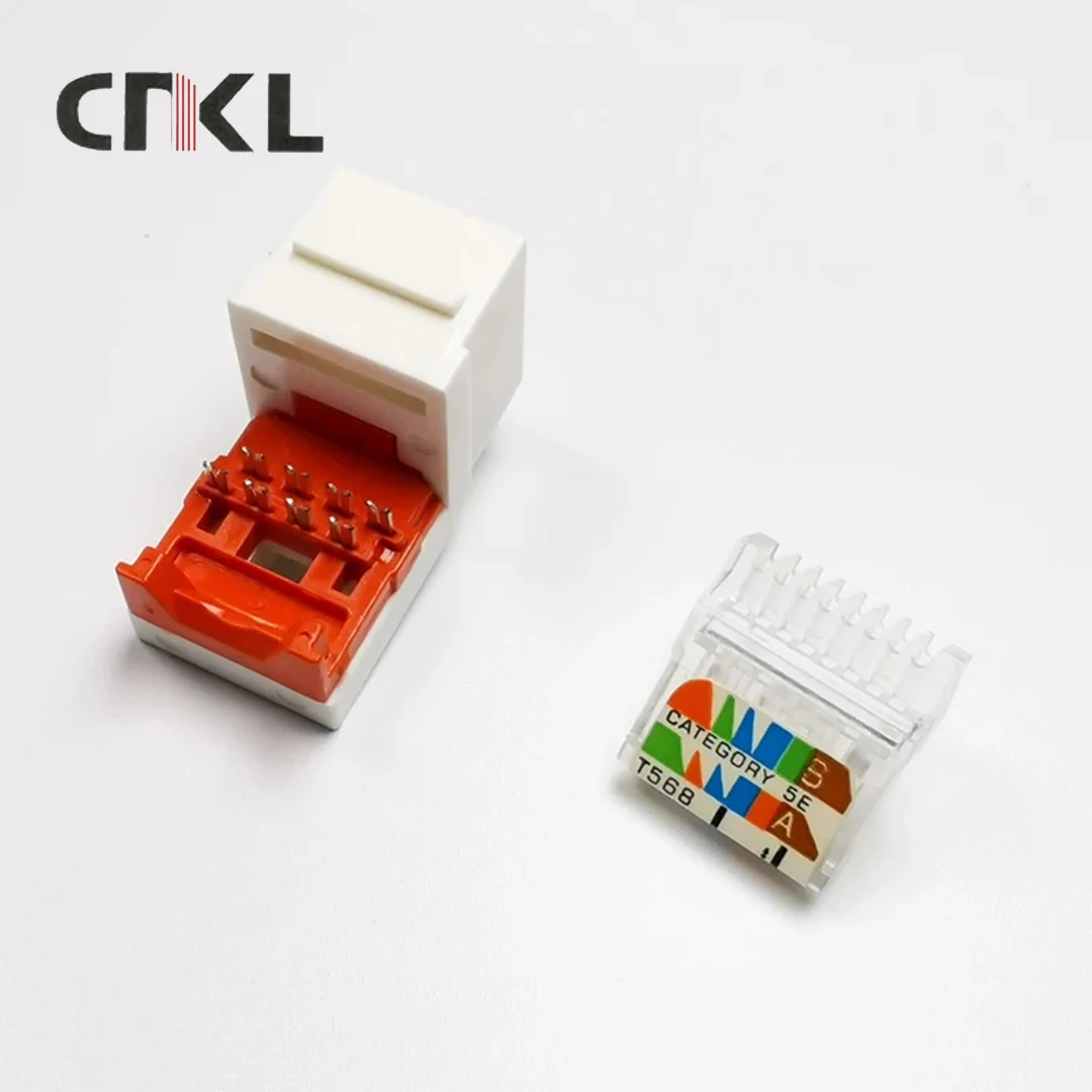 Módulo de red Ethernet CAT5E UTP, Conector de enchufe de pared RJ45, toma de información, adaptador de salida de ordenador, 5 piezas, sin herramientas