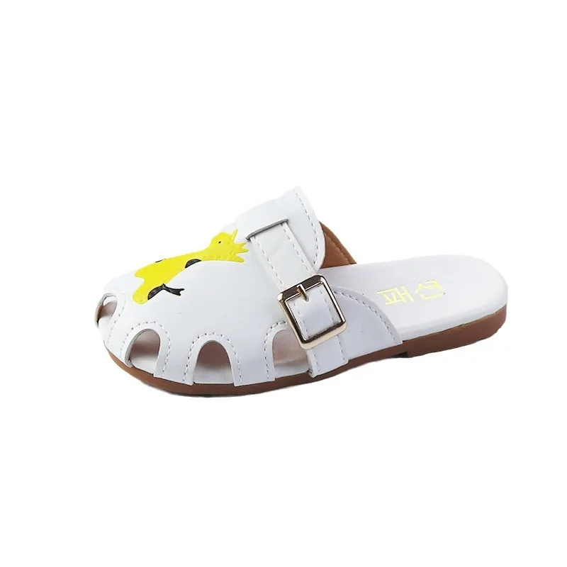 Mädchen Sommer Pu Leder Flip Flops Mode koreanische Kinder Outdoor Hausschuhe Kinder Strand Sandalen rutsch feste lässige Kind flache Rutschen