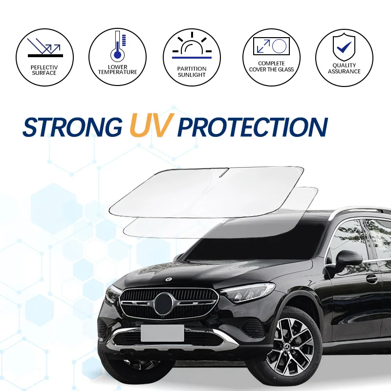 Windshield Sun Shade For Mercedes GLC 2016 – 2021 2022 Window Shade Sun Visor Cover Foldable Blocks UV Rays Keep Your Car Cooler