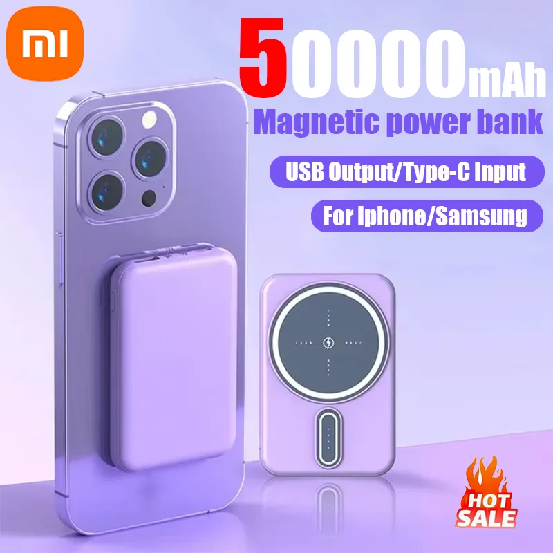 Xiaomi 50000mAh Magnetic Wireless  Power Bank Caricabatteria Portatile a Ricarica Super Veloce per for Iphone Huawei Samsung