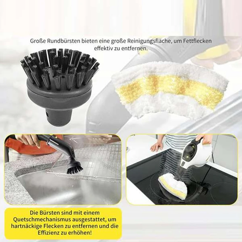 A44F-استبدال فرشاة فوهة مستديرة مجموعة ممسحة البخار ل Karcher SC2 SC3 SC4 SC5 SC7 منظف البخار جزء إزالة البقع العنيدة