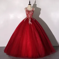 Customized Ball Gown Quinceanera Dresses Appliques Tulle Prom Birthday Party Gowns Formal Vestido De Anos Sweet 16