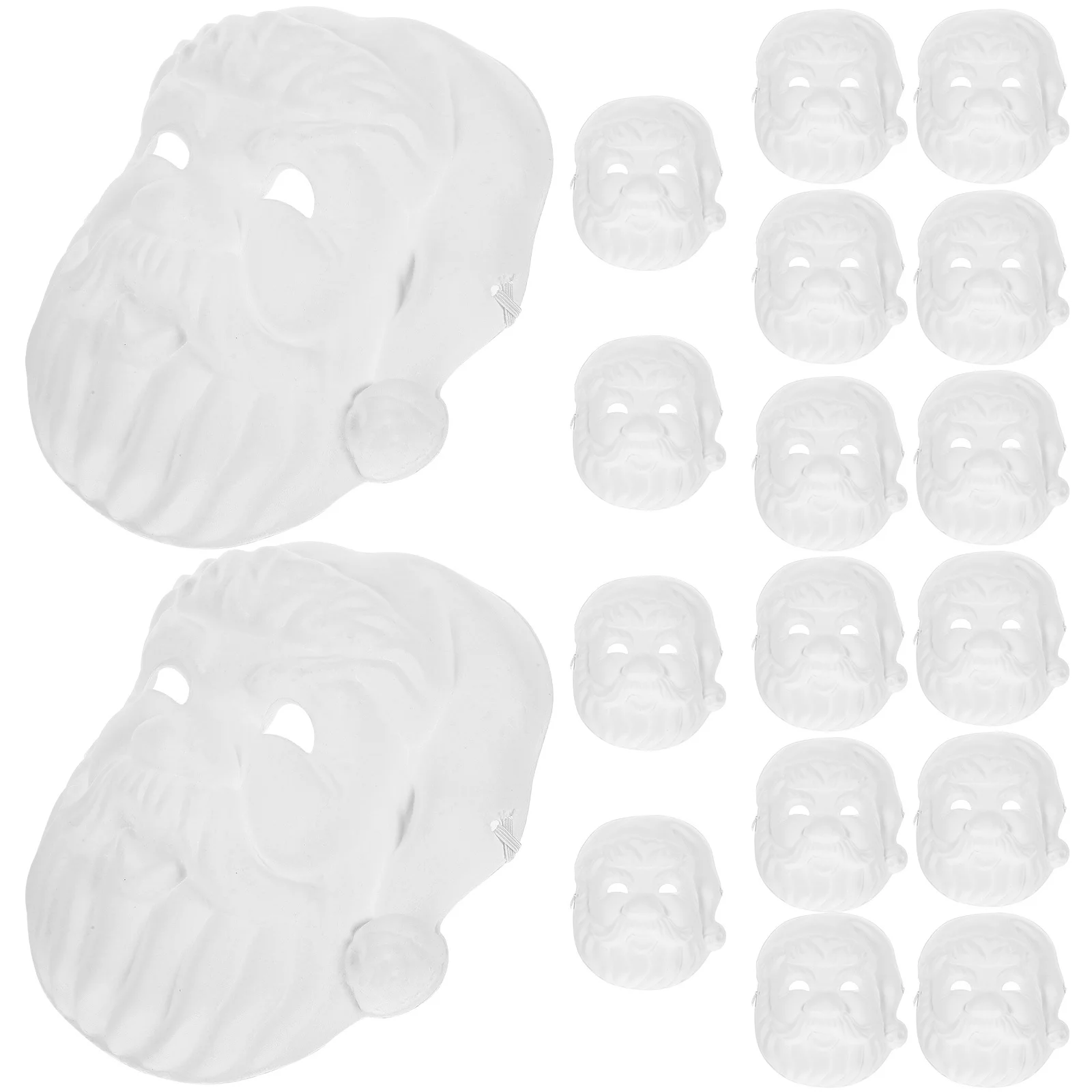 18 stuks Kerstman Gezicht DIY Blank Volledige Maskers Ongeverfd Papier Maskers Kerstfeest Decoratie Maskerade Benodigdheden