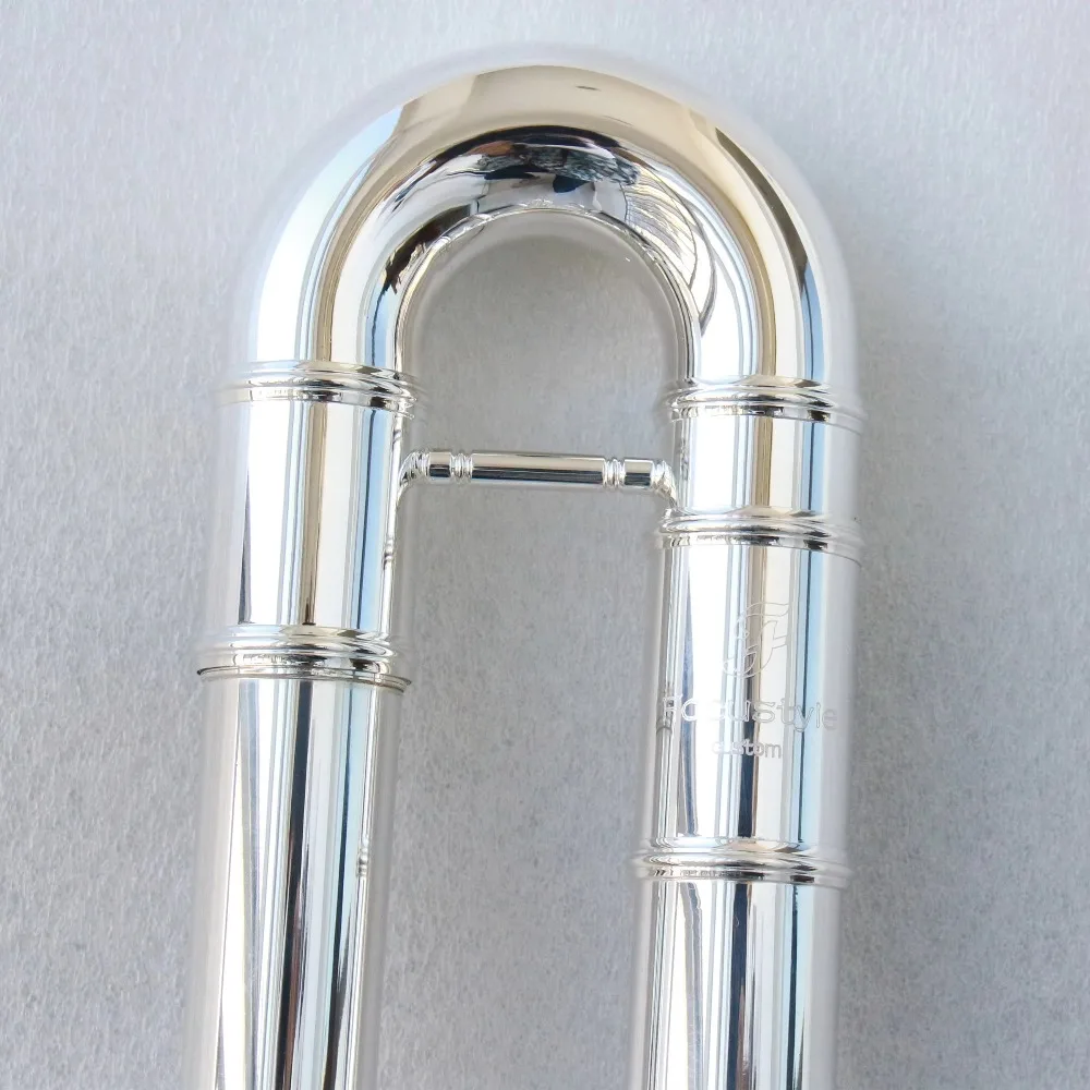 High-End Professional Silver-Plated Bass Flute Closed Holes Music Instrument