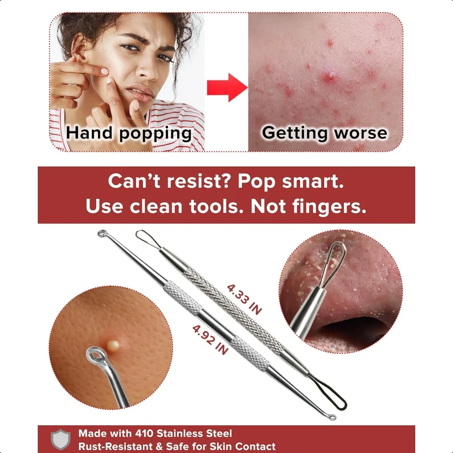 얼굴용 여드름 패치 2팩 총 220개 도트와 2가지 종류의 팝퍼 도구 포함