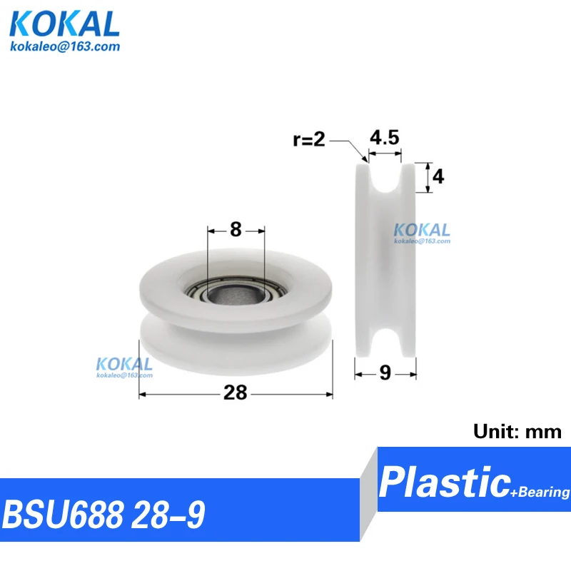 [Ud8] 4/10PCS Hot sale 608 698z ball bearing coated with black POM U groove pulley wheel roller furniture fittings wheel 0830