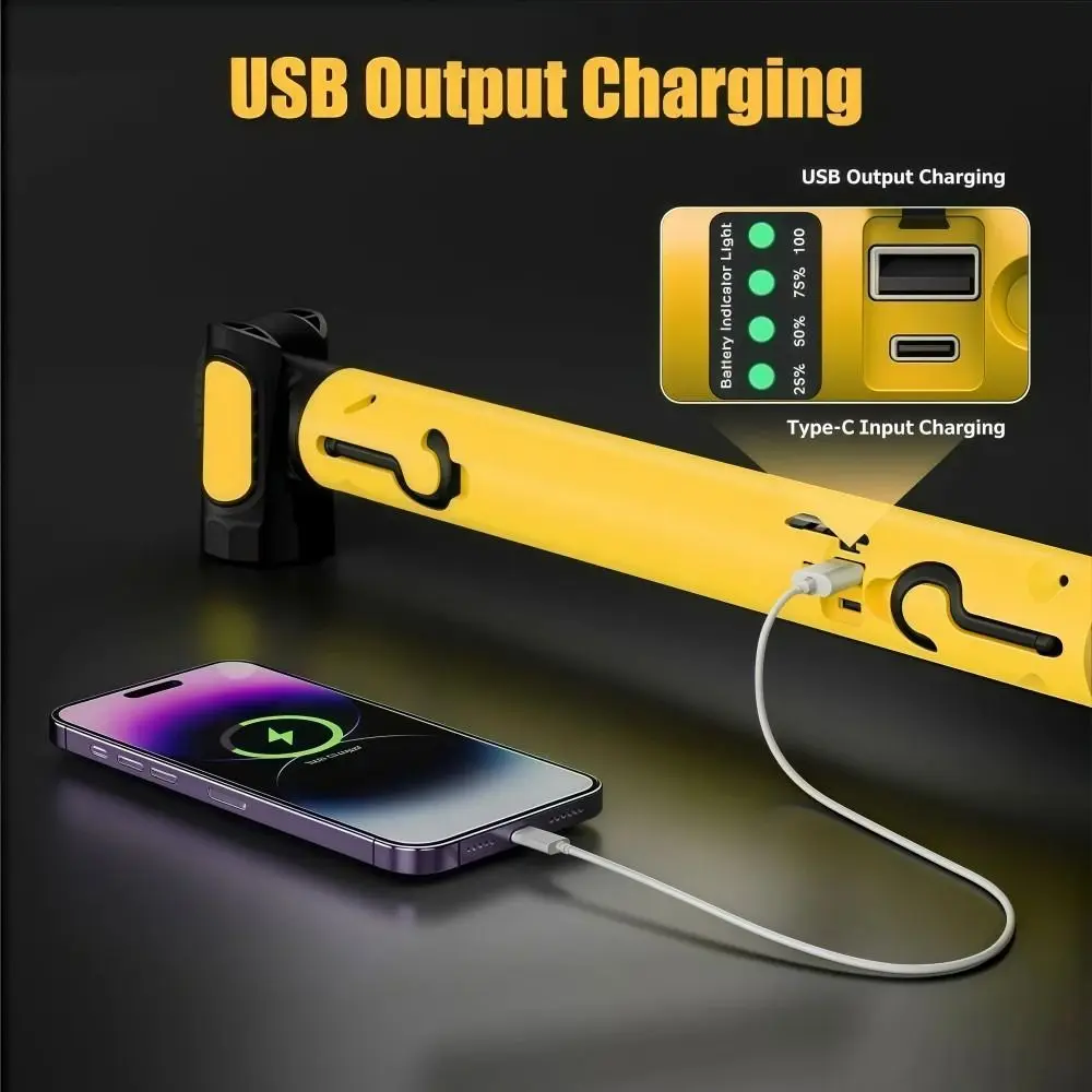 

Светодиодный рабочий фонарь под капотом с крючками Беспроводная магнитная световая панель Портативный перезаряжаемый фонарик с капотом автомобиля