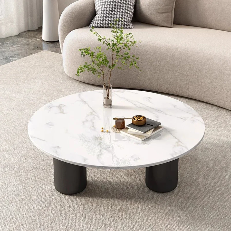 Italian Design Coffee Table Balcony Aesthetic Marble White Glass Transparent Side Table Dining Gloss Stolik Kawowy Decoration