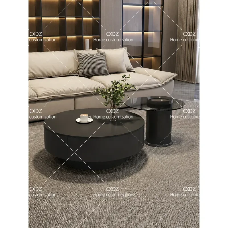 Yiyou modern simple light luxury rock slab coffee table small apartment living room home tea table high-end tea glass coffee