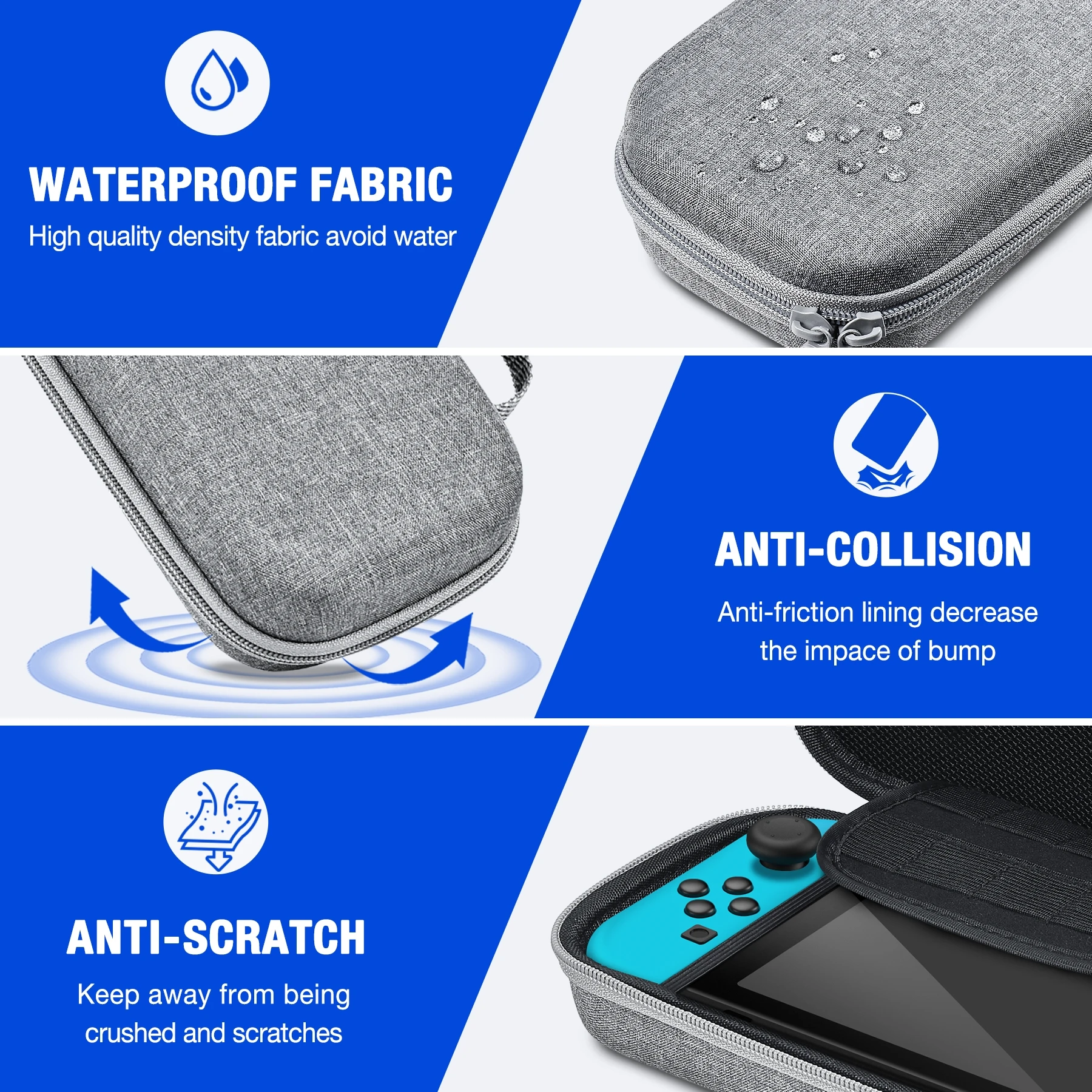 Bolsa Interruptor Impermeável para Caso Nintendo, Protetor de Tela para Armazenar Console Cartões Joycons e Outros Acessórios