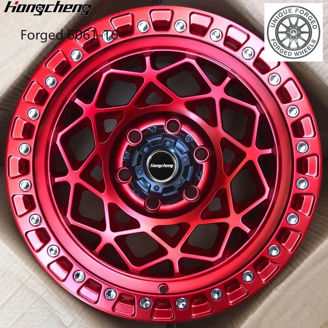 

New model of 26 16 17 Inch 6x139.7 4x4 Offroad Wheels Mesh Design Beadlock Rims With Chrome Rivets for Wrangler