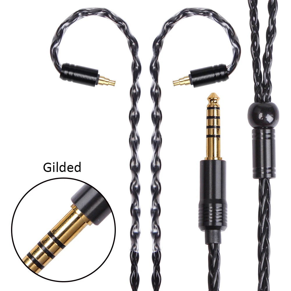 8-adriges MMCX 2-Pin 0,78mm A2DC versilbertes Kopfhörerkabel 3,5mm symmetrisches Headset-Audiokabel für SE315 SE425 LS50 LS70 E40 – Detail 6